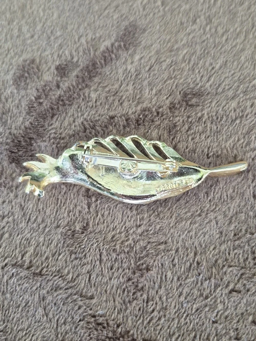 Gold Feather Brooch Pin for Women